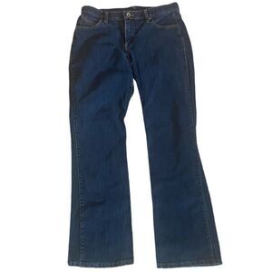 Wrangler Womens Dark Wash Q baby No Gap Waistband Bootcut Jeans Size 11/12 X 32